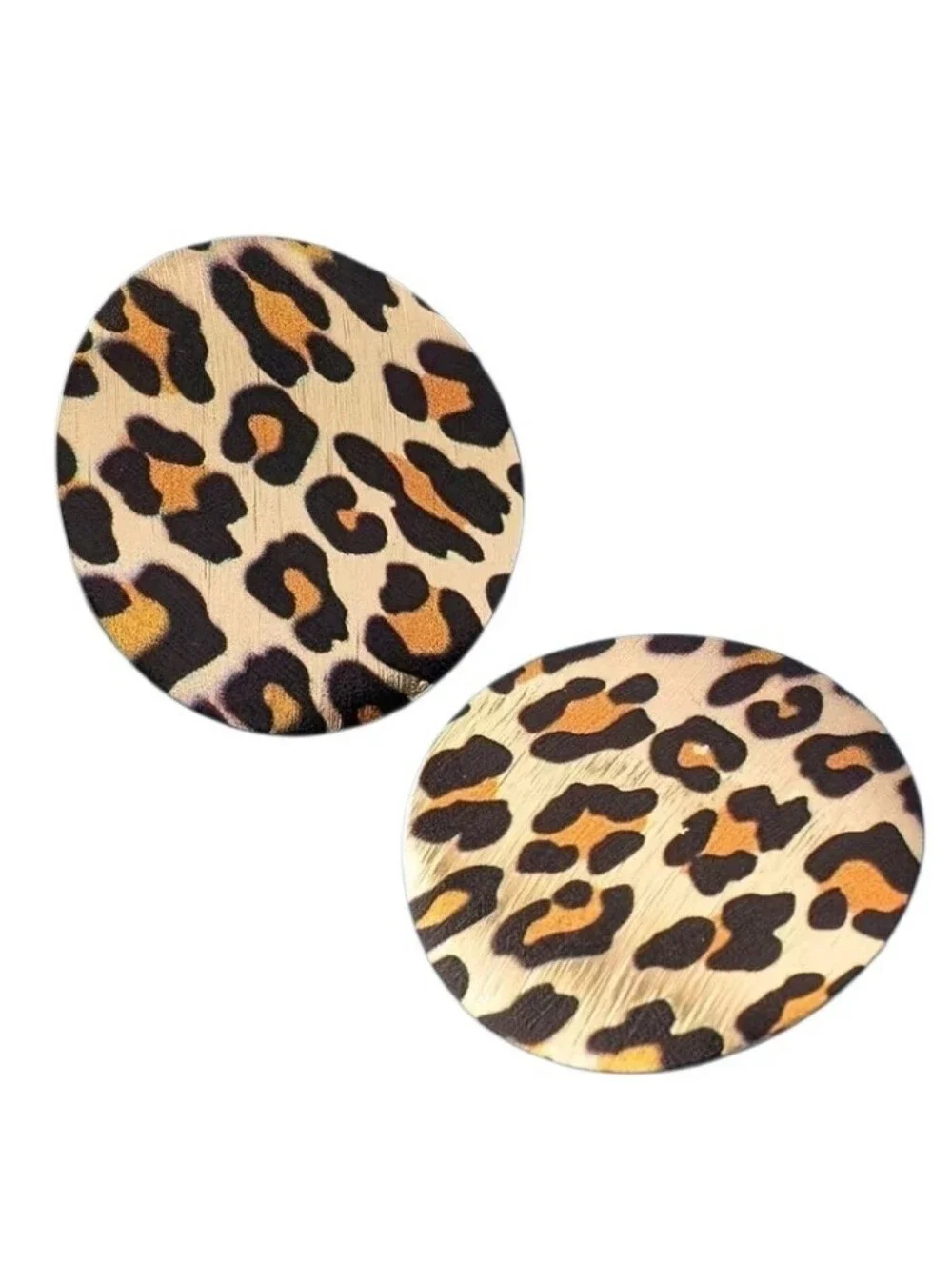 NEW! Bold Leopard Print Round Statement Post Earrings - Gold and Black